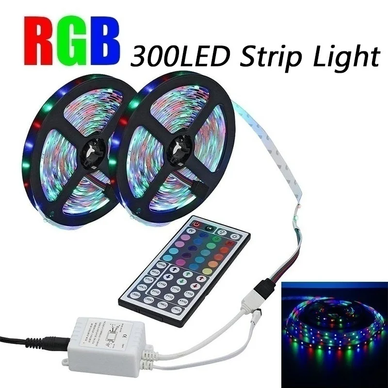Гибкая вечерние ная лента SMD RGB 3528 300 5 м + 44 ИК-пульта дистанционного управления |