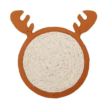 

Cat Scratching Pads Ears Shape Sisal Scratcher Board Space Saving Toy Grinding
