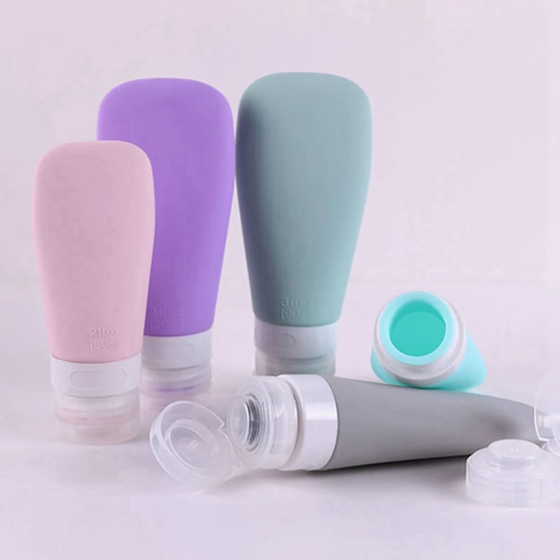 

1Pcs 60ml 90ml Silicone Refillable Bottle Travel Shampoo Bottle Lotion Travel Packing Press Bottles Portable Cosmetic Container