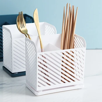 

2pcs Multifunctional Chpsticks Container Holder Plastic Spoon Chopsticks Cutter Storage Rack Drain Container For Kitchen 2020