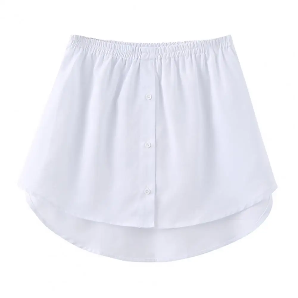 Falda Irregular de algodón con dobladillo trasero para mujer, falda desmontable, elástica, de cintura alta, con abertura, extensor de falda
