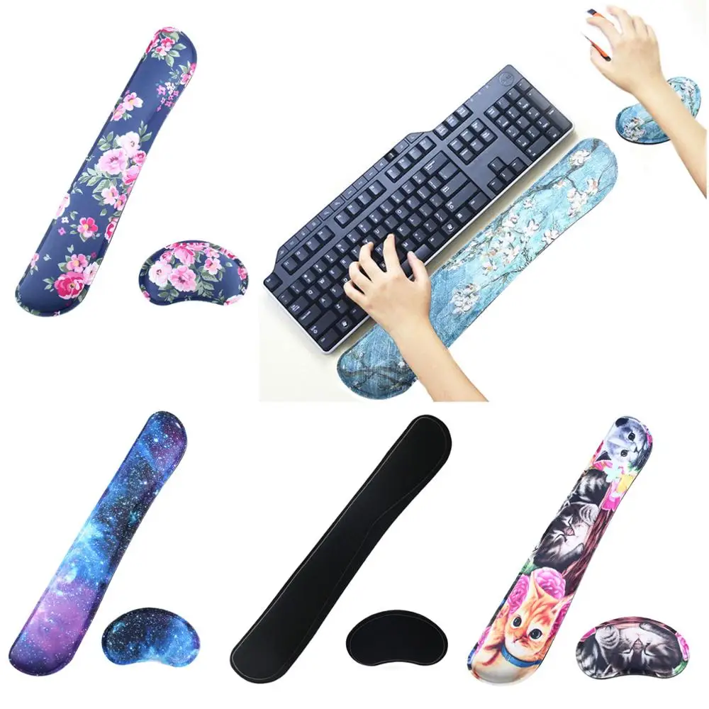 Wrist Rest For Computer Pc Keyboard And Mouse Pad Support Memory Foam Set Ergonomic Antiskid