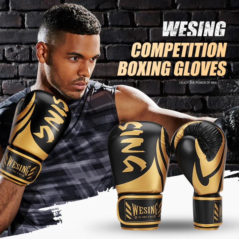 Wesing Professional boxing gloves fight MMA Gloves Martial Arts competition training mitts 3