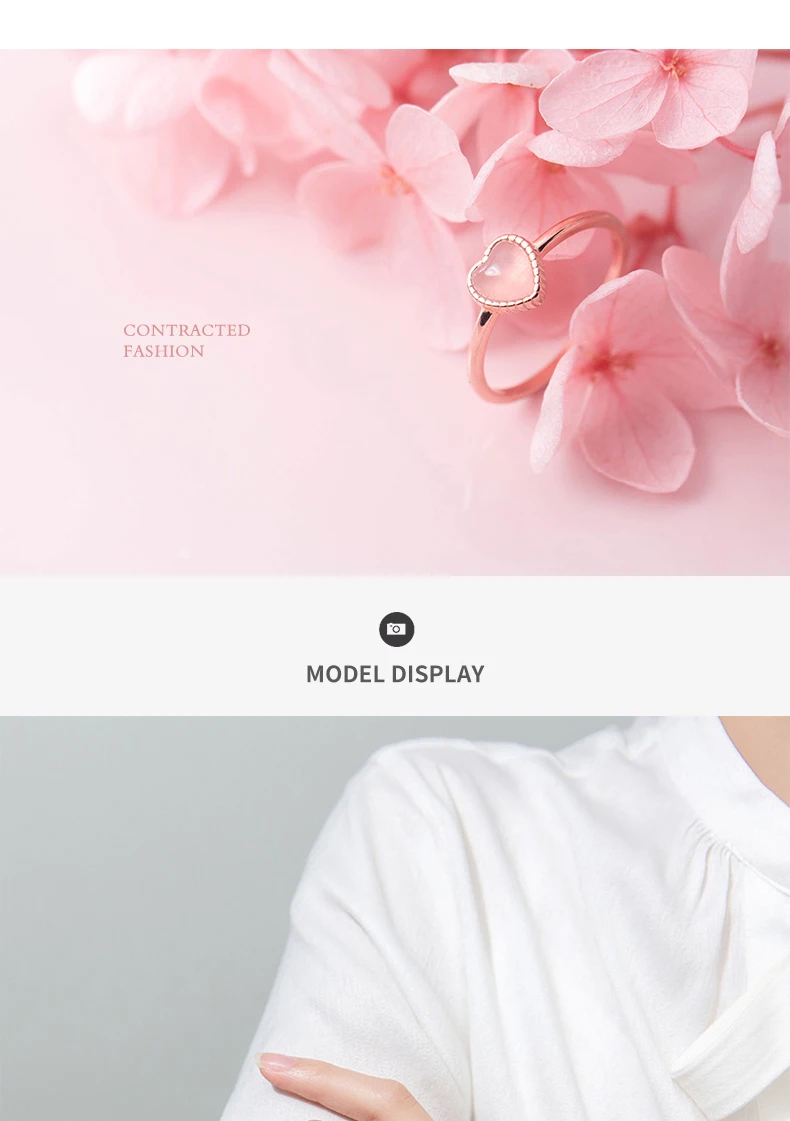 Modian Romantic Pink Opal Hearts Elegant Rose Gold Color Open Adjustale Rings for Women Fashion Fine Jewelry Valentine's Gift Modian Romantic Pink Opal Hearts Elegant Rose Gold Color Open Adjustale Rings for Women Fashion Fine Jewelry Valentine's Gift