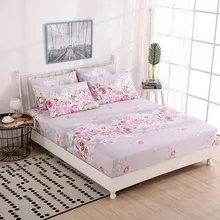 Capa de colchão estampa de flores para cama acolchoada lençol de elástico para cama de casal única (suporte para dropshipping)