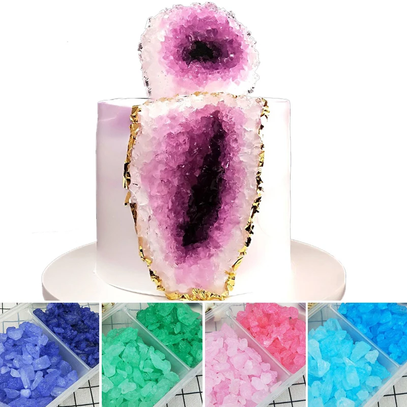 

500g Chunky Sugar Geode Cakes Sugar Crystals Pearlized Sugars For Baking Marble Dessert Cake Decorating Supplies