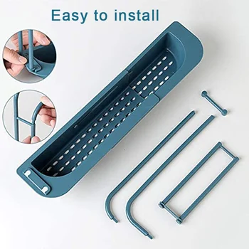 

Telescopic Sink Holder Practical Storage Drain Basket Rack Sponge Soap Holder Bag Faucet Holder Sink Tray Kitchen Tools