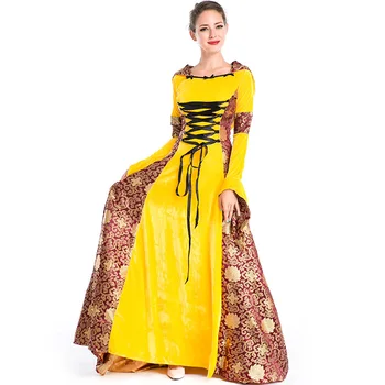 

JYZCOS Medieval European Royal Court Costume Halloween Costume Renaissance Robe Dress Cosplay Clothing Stage Play
