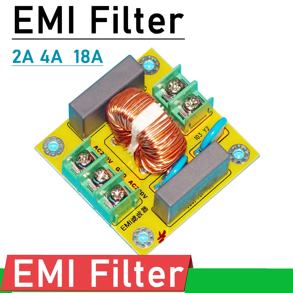 

2A 4A 18A EMI Filter module Purifying power Purifier AC 220V Filter Board FOR Audio power decoder Amplifier