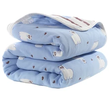 Детские одеяла для новорожденных Муслин Хлопок 6 слоев Толстая пеленка дети хлопчатобумажное одеяльце Детские обложки постельные принадлежности