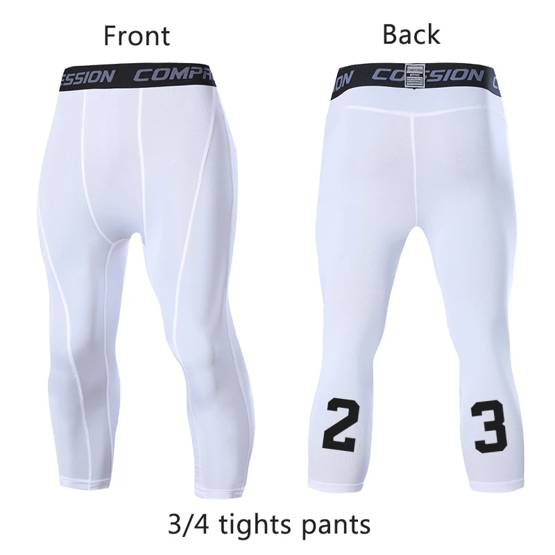 1 Or 3 Pack Mens 3/4 Compression Pants