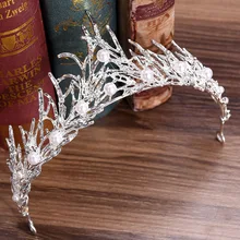 H1086 свадебный головной убор с буровой колонкой, лидер продаж, ручная работа, перламутровая корона в Европейском стиле, свадебные аксессуары, ленты для волос