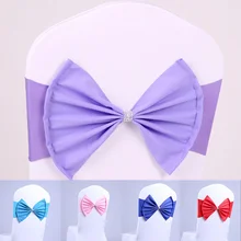 Стул створки лук эластичная лента на стул обратно галстук ленты для свадебной вечеринки церемония банкета