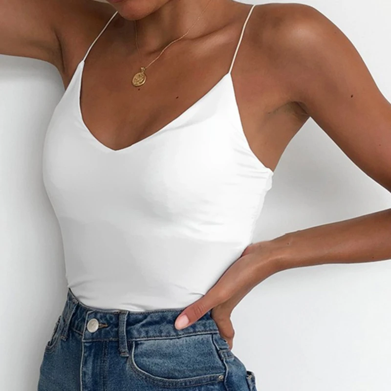 white bra Satin Women Thin Wild Solid Camis Vest Women Tank Tops Female 2021 Summer Sexy Strap Basic Tops Slim Sleeveless Camisole women's bra