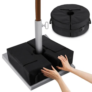 

Windproof Umbrella Base Weight Sand Bags Tent Patio Square Round Flagpole Stand