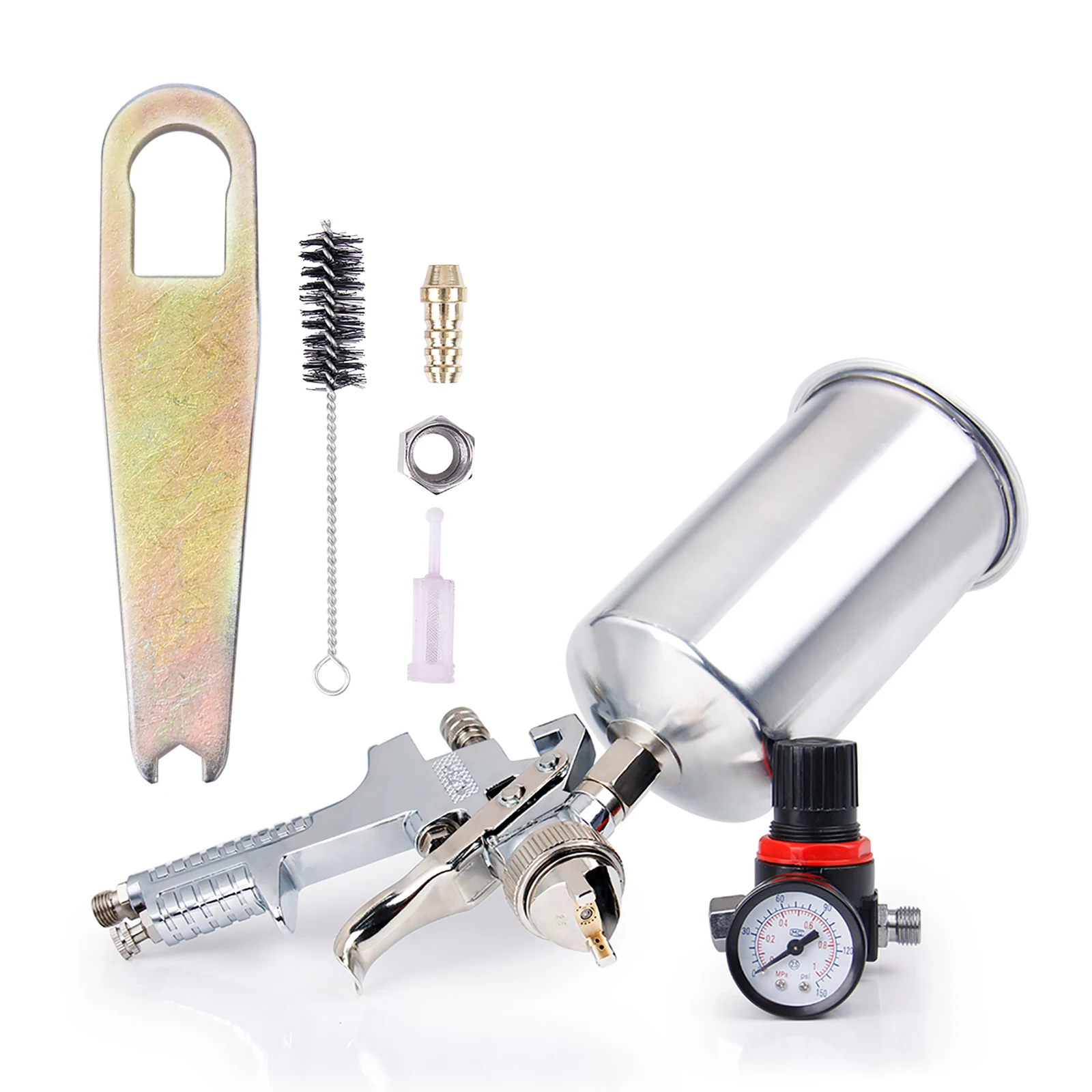 

CarBole 2.5mm Spray Gun Kit w/Regulator Auto Paint Primer Metal Flake HVLP Gravity Feed