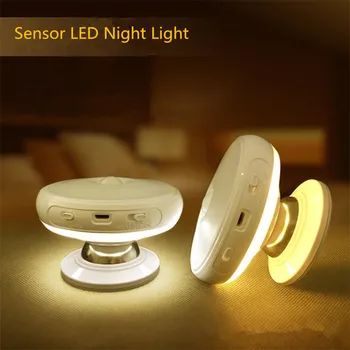 

2019 New Dropship Night Light 360 Degrees Rotating ReChargeable LED Safety Wall Lamp Motion Sensor Light Bedroom Kids Night Lamp