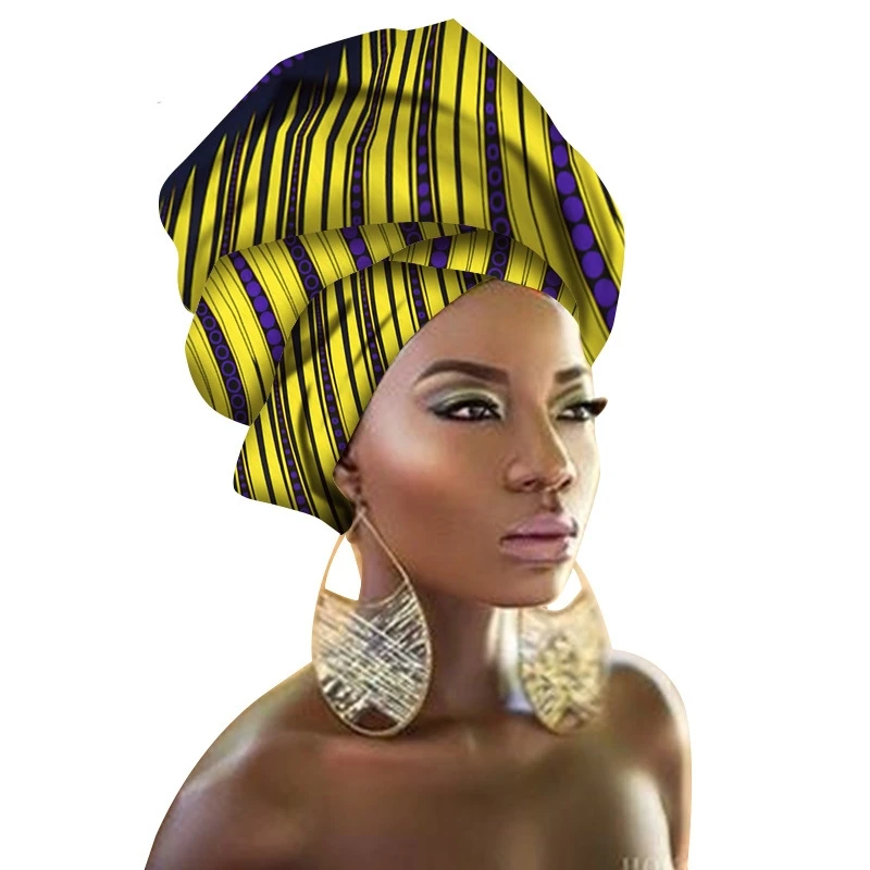 Хлопок африканский головной убор для женщин геометрический Базен шарф новая Африка традиционная мода платье для взрослых 90*110 - Цвет: Color28