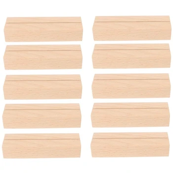 

10Pcs Business Card Display Holder Desk Wooden Business Card Name Card Stand Organizer for Office Table