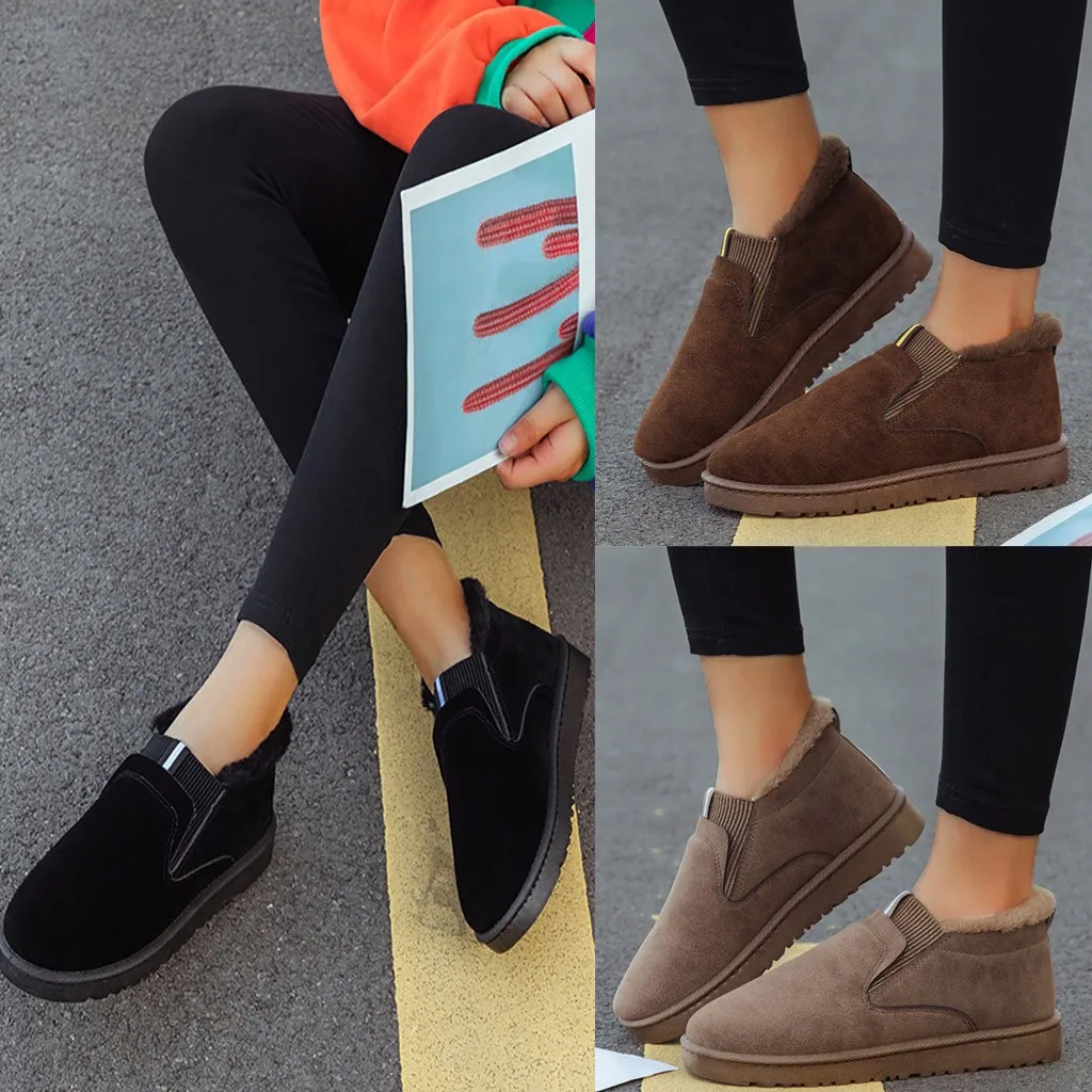

SAGACE Platform Lace-up Ankle Winter Shoes Women Boots High Quality Height Increasing Ladies Shoe Cow Suede Down Fashion Boot S9