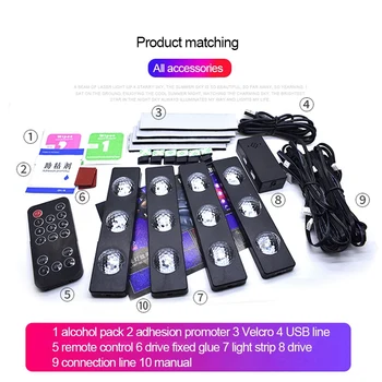 

Car Light Car Interior Foot Light Usb Led Atmosphere Lamp Ambient Starry Lights Car-Styling Interior Decoration Auto Accessories