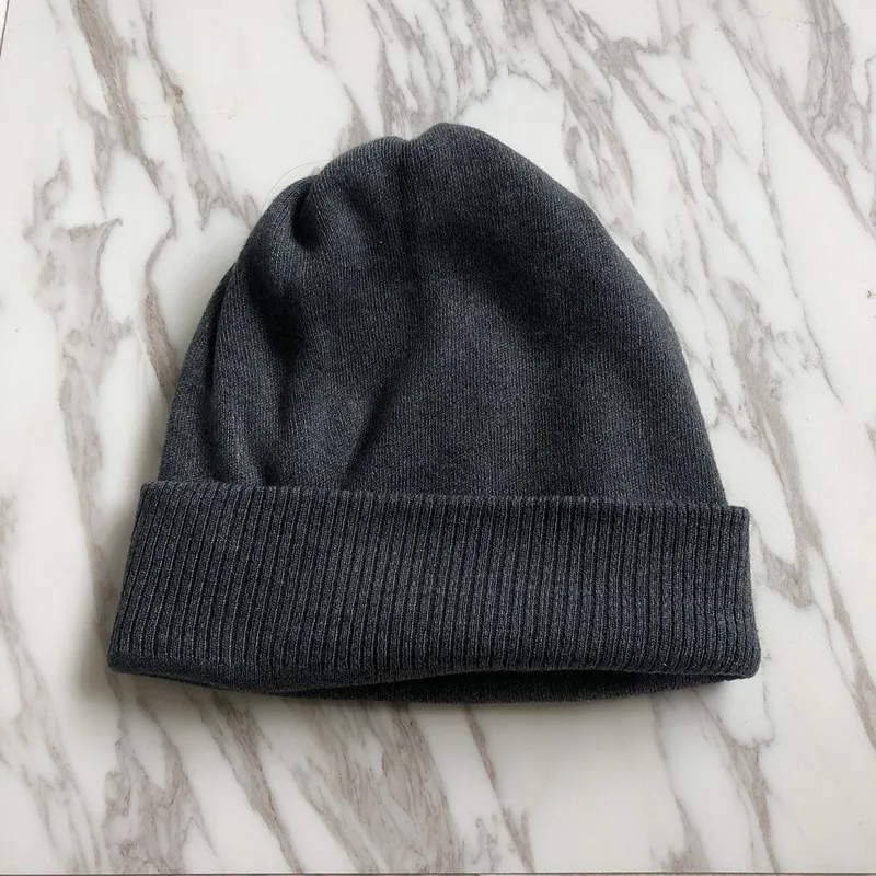 Dark grey Вязаная Шапочка для малышей на весну для Для женщин часы Кепки уплотненные шерстяные вязаные Skullies Кепки зима-осень Шапки для Женский двойной Слои - Color: Dark grey