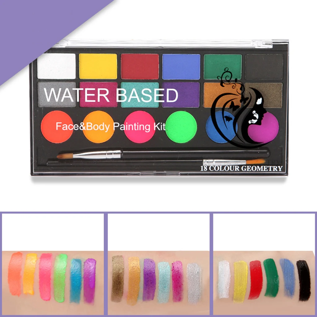 18 Colors Professional Face Painting Palette Halloween Makeup Body Paint Party Fancy Dress Costumes Make Up Set | Красота и здоровье