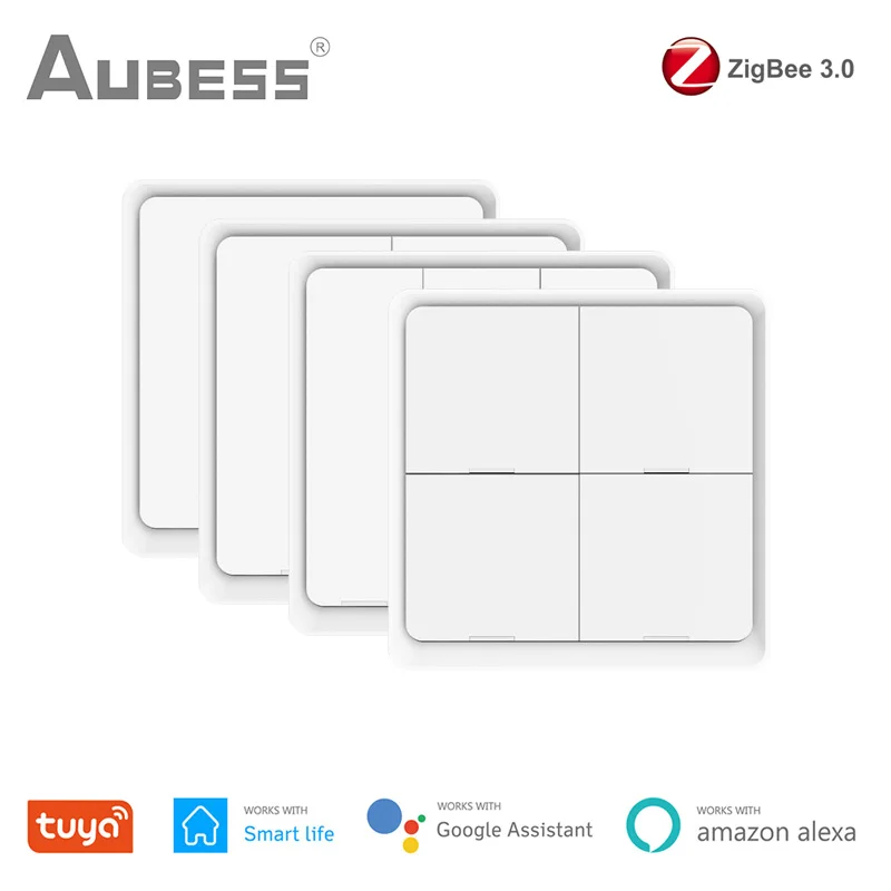 Беспроводной кнопочный контроллер Tuya ZigBee 12 режимов работы 4 клавиши работает с