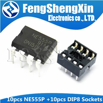 

20pcs/lot NE555P DIP-8 Sockets 8pin DIP NE555 Adaptor Solder (10pcs Ne555 +10pcs 8pin Socket)