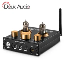 Douk amplificador de áudio hifi, bluetooth 5.0, tubo, pré amplificador de vácuo, usb, dac, aptx, casa, estéreo, fone de ouvido amp