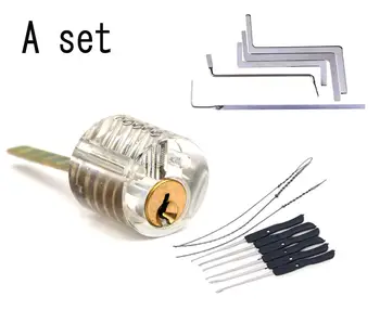 

Locksmith Practice Lock Picking Set for Beginner Training Set,Tool Set with Transparent Lock,Men Practice Gift