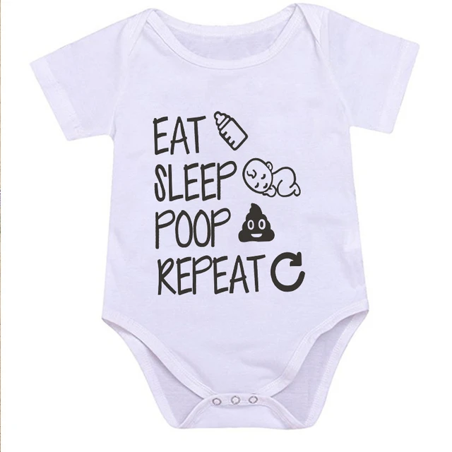 0-24M Toddler Romper Unisex Baby Girl Clothes EAT SLEEP POOP Jumpsuit Cotton Lovely Girls Ourfits Polyester Infant Boys Rompers 4