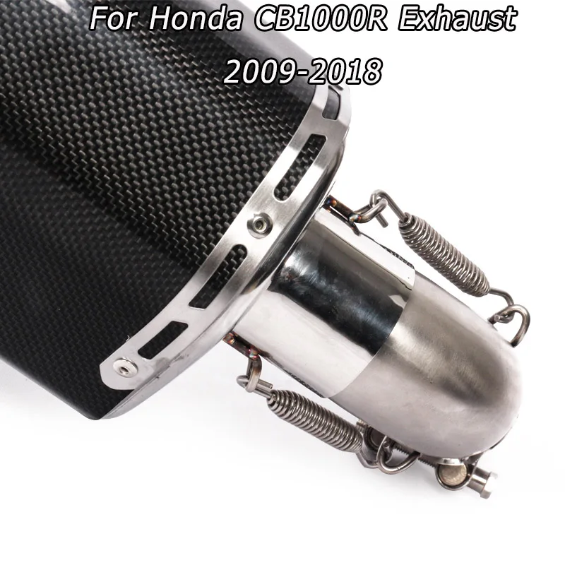 Slip On For Honda Cb1000r Exhaust Motorcycle Modified Carbon Tail Muffler with CB 1000r Middle Link Pipe Adapter Connector