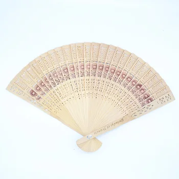 

Party supplies wood crafts laser cut personalized wood hand fan with flower