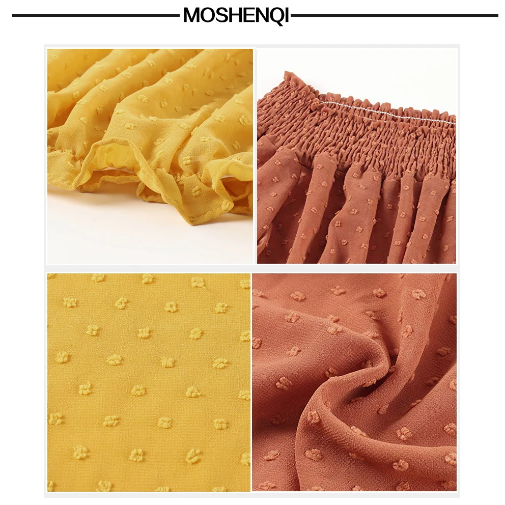 MOSHENGQI, элегантная женская блузка с оборками, шифоновые топы с открытыми плечами, повседневные рубашки с длинным рукавом, Летние Осенние женские блузки и топы