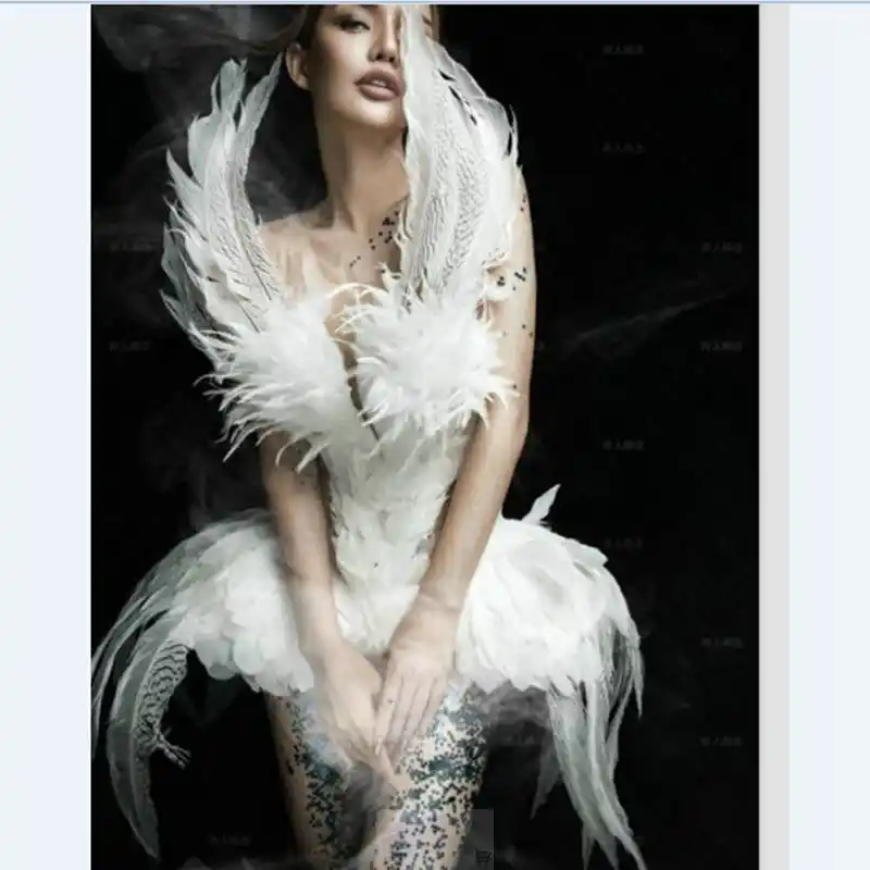 セクシーなファッションショー白鳥ドレスの写真撮影とハロウィン商業パフォーマンス白白鳥コスプレ衣装 Movie Tv Costumes Aliexpress