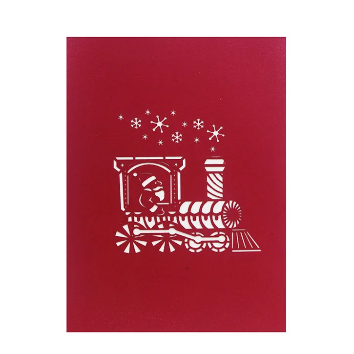 Santa Train Pop Up Card, 3D Card, Christmas Card, Holiday Card, Santa Card