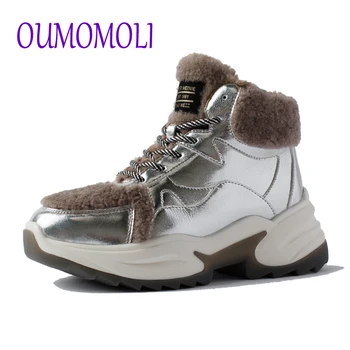 

Woman Winter Boots 2020 Popular High Top Shoes Platform Sneakers Black pu Leather Ankle Boots For Woman Boots V101