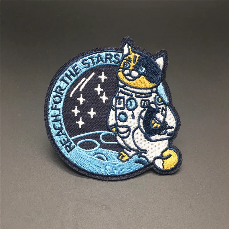 

Reach For The Stars Size:8.4x8.2cm Clothes Patches Iron On Embroidered Sew Patch DIY Jacket Jeans Applique