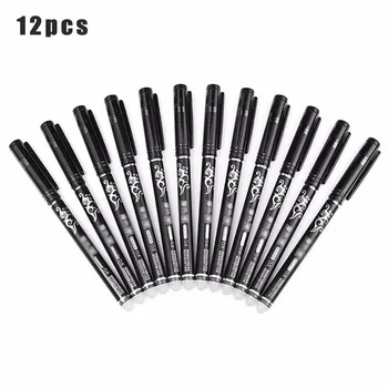 

12pcs 0.5mm Erasable Black Gel Ink Pens School Students Stationery Harmless