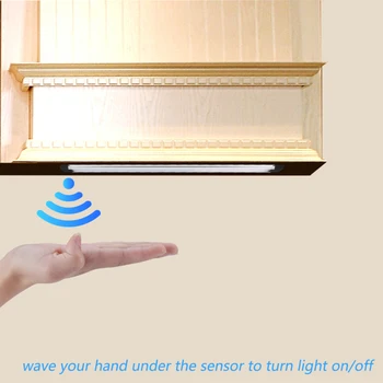 

12V USB Powered Smart LED Cabinet Light 2800K-6500K Hand Sweep Sensor Kitchen Lamp For Closet Wardrobe Backlight Lighting