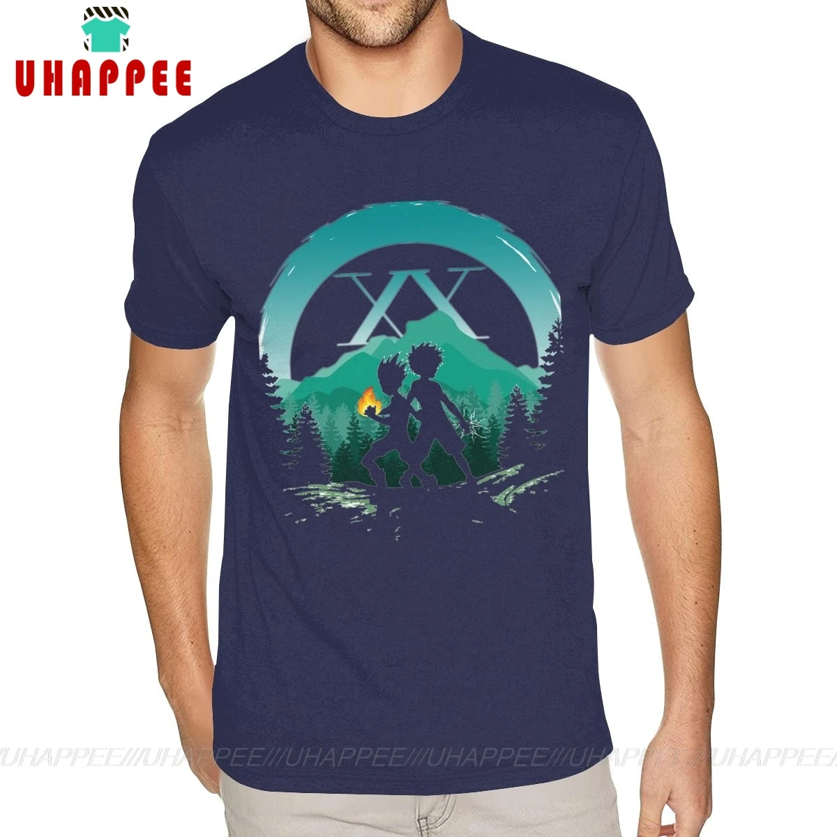 Best Hunter X GonxKillua Tees Shirt for Men Custom Printing Short Sleeved Pure Cotton Navy Crew | Мужская одежда