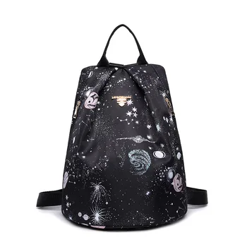 

Starry Sky Lining Both Shoulders Package Ma'am Oxford . Water Guard Against Theft Travel Backpack