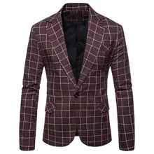 Doudoulu мужской повседневный клетчатый деловой Свадебный костюм с лацканами Тонкий спортивный костюм Блейзер Пальто terno masculino casamento# ES
