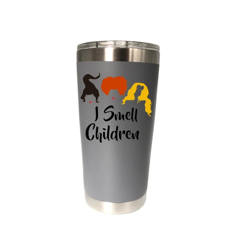 20 oz gray Хэллоуин hous Pocus 30 oz тумблер путешествия автомобиль пивная кружка с двойными стенками Изолированная вакуумная фляжка из нержавеющей стали Термос кофейные кружки - Цвет: 20 oz gray