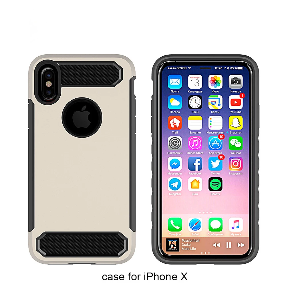 

The four-angle anti-fall case is suitable for iPhone X XS mobile phone case two-in-one TPU + PC all-inclusive mobile phone case