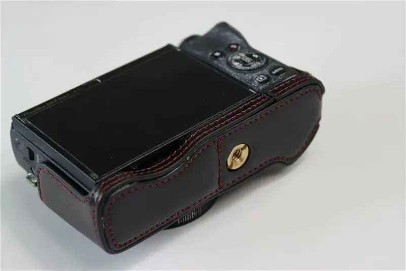 ПУ кожаный чехол для камеры половина сумка для Canon Powershot G5 X Mark II G5XII G5X2 Половина корпуса камеры Нижняя крышка батарейного отсека