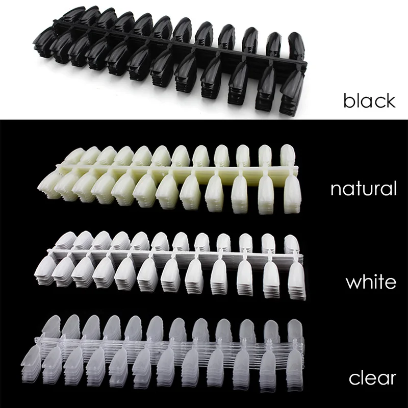 cheap Nail Color Card Model Nail Tip Japanese style round Toe Display Board 3 # Nail Tip Single Number round Toe Transparent Natural 2