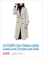 JAYCOSIN women's Elegant woolen coat long winter double-breasted jacket business casual loose solid color coat lapel 2019 new