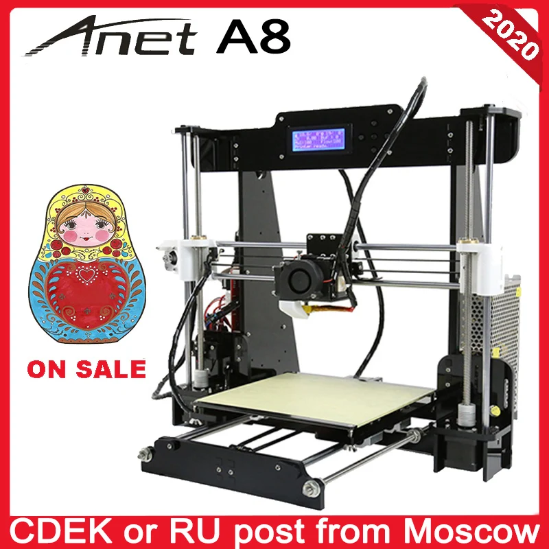 ANET A8 3D принтер уровень Creality/размер печати 220*220*240/DIY 3D печать ABS PLA ..../хорошее обслуживание/Доставка из России ANET A8 3D принтер уровень Creality/размер печати 220*220*240/DIY 3D печать ABS PLA ..../хорошее обслуживание/Доставка из России